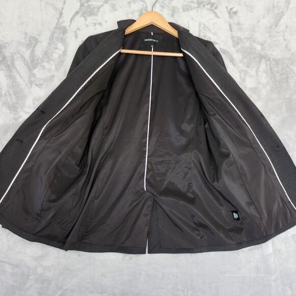 Lafayette 148 New York Blazer Jacket Womens Size 6 Wool Blend Black Micro Dot - Picture 3 of 13